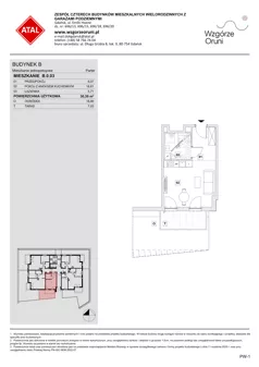 1 pokój, mieszkanie 30,39 m², parter, oferta nr B.0.03, ATAL Wzgórze Oruni, Gdańsk, Orunia Górna-Gdańsk Południe, ul. Emilii Hoene