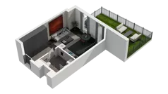 1 pokój, mieszkanie 30,39 m², parter, oferta nr B.0.03, ATAL Wzgórze Oruni, Gdańsk, Orunia Górna-Gdańsk Południe, ul. Emilii Hoene