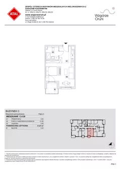 1 pokój, mieszkanie 31,87 m², piętro 4, oferta nr C.4.26, ATAL Wzgórze Oruni, Gdańsk, Orunia Górna-Gdańsk Południe, ul. Emilii Hoene