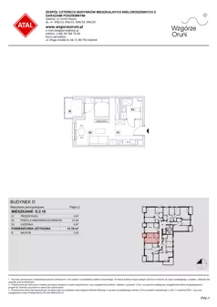 1 pokój, mieszkanie 31,78 m², piętro 2, oferta nr D.2.16, ATAL Wzgórze Oruni, Gdańsk, Orunia Górna-Gdańsk Południe, ul. Emilii Hoene