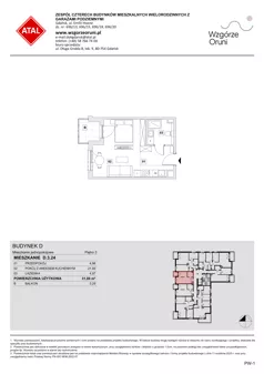 1 pokój, mieszkanie 31,88 m², piętro 3, oferta nr D.3.24, ATAL Wzgórze Oruni, Gdańsk, Orunia Górna-Gdańsk Południe, ul. Emilii Hoene