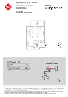 1 pokój, mieszkanie 32,21 m², piętro 1, oferta nr 7.2.2, Osiedle Przyjemne - etap IV, Gdańsk, Jasień, ul. Flisykowskiego