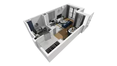 1 pokój, mieszkanie 31,69 m², piętro 3, oferta nr A1.3.26, ATAL Grabiszyn, Wrocław, Gajowice, Fabryczna, ul. Grochowa