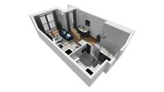 1 pokój, mieszkanie 31,69 m², piętro 3, oferta nr A1.3.26, ATAL Grabiszyn, Wrocław, Gajowice, Fabryczna, ul. Grochowa