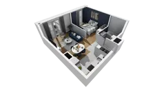 1 pokój, mieszkanie 43,39 m², piętro 4, oferta nr A1.4.34, ATAL Grabiszyn, Wrocław, Gajowice, Fabryczna, ul. Grochowa