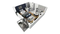 1 pokój, mieszkanie 43,39 m², piętro 4, oferta nr A1.4.34, ATAL Grabiszyn, Wrocław, Gajowice, Fabryczna, ul. Grochowa