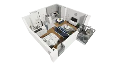 1 pokój, mieszkanie 43,39 m², piętro 4, oferta nr A1.4.34, ATAL Grabiszyn, Wrocław, Gajowice, Fabryczna, ul. Grochowa