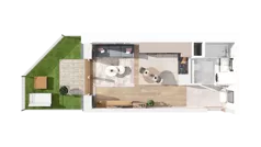 1 pokój, mieszkanie 25,08 m², parter, oferta nr 2.00.B05, Ogrody Andersa IV, Gliwice, Wojska Polskiego, ul. J. Sowińskiego
