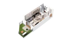 1 pokój, mieszkanie 25,08 m², parter, oferta nr 2.00.B05, Ogrody Andersa IV, Gliwice, Wojska Polskiego, ul. J. Sowińskiego