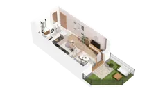 1 pokój, mieszkanie 25,08 m², parter, oferta nr 2.00.B05, Ogrody Andersa IV, Gliwice, Wojska Polskiego, ul. J. Sowińskiego