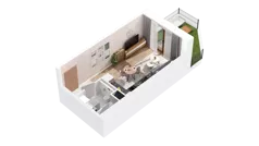1 pokój, mieszkanie 25,08 m², parter, oferta nr 2.00.B05, Ogrody Andersa IV, Gliwice, Wojska Polskiego, ul. J. Sowińskiego