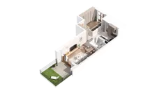 1 pokój, mieszkanie 49,91 m², parter, oferta nr 2.00.C02, Ogrody Andersa IV, Gliwice, Wojska Polskiego, ul. J. Sowińskiego
