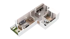 1 pokój, mieszkanie 58,54 m², parter, oferta nr 2.00.D01, Ogrody Andersa IV, Gliwice, Wojska Polskiego, ul. J. Sowińskiego