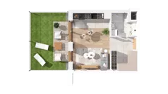 1 pokój, mieszkanie 29,23 m², parter, oferta nr 2.00.E01, Ogrody Andersa IV, Gliwice, Wojska Polskiego, ul. J. Sowińskiego