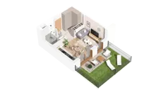 1 pokój, mieszkanie 29,23 m², parter, oferta nr 2.00.E01, Ogrody Andersa IV, Gliwice, Wojska Polskiego, ul. J. Sowińskiego