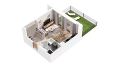1 pokój, mieszkanie 29,23 m², parter, oferta nr 2.00.E01, Ogrody Andersa IV, Gliwice, Wojska Polskiego, ul. J. Sowińskiego