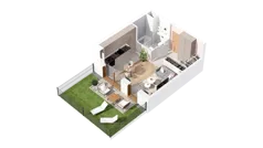 1 pokój, mieszkanie 29,97 m², parter, oferta nr 2.00.E02, Ogrody Andersa IV, Gliwice, Wojska Polskiego, ul. J. Sowińskiego