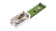 1 pokój, mieszkanie 25,31 m², piętro 1, oferta nr 2.01.B12, Ogrody Andersa IV, Gliwice, Wojska Polskiego, ul. J. Sowińskiego