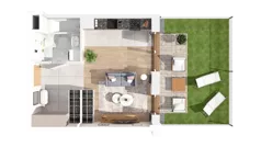 1 pokój, mieszkanie 29,45 m², parter, oferta nr 2.00.E09, Ogrody Andersa IV, Gliwice, Wojska Polskiego, ul. J. Sowińskiego