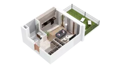 1 pokój, mieszkanie 29,45 m², parter, oferta nr 2.00.E09, Ogrody Andersa IV, Gliwice, Wojska Polskiego, ul. J. Sowińskiego