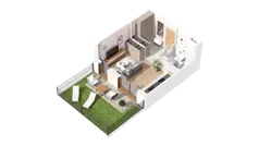 1 pokój, mieszkanie 29,45 m², parter, oferta nr 2.00.E09, Ogrody Andersa IV, Gliwice, Wojska Polskiego, ul. J. Sowińskiego