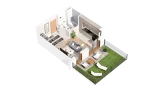 1 pokój, mieszkanie 29,45 m², parter, oferta nr 2.00.E09, Ogrody Andersa IV, Gliwice, Wojska Polskiego, ul. J. Sowińskiego
