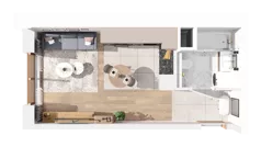 1 pokój, mieszkanie 25,31 m², piętro 1, oferta nr 2.01.B12, Ogrody Andersa IV, Gliwice, Wojska Polskiego, ul. J. Sowińskiego