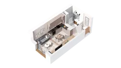 1 pokój, mieszkanie 25,31 m², piętro 1, oferta nr 2.01.B12, Ogrody Andersa IV, Gliwice, Wojska Polskiego, ul. J. Sowińskiego