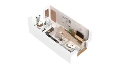 1 pokój, mieszkanie 25,31 m², piętro 1, oferta nr 2.01.B12, Ogrody Andersa IV, Gliwice, Wojska Polskiego, ul. J. Sowińskiego