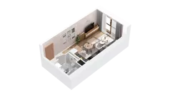 1 pokój, mieszkanie 25,31 m², piętro 1, oferta nr 2.01.B12, Ogrody Andersa IV, Gliwice, Wojska Polskiego, ul. J. Sowińskiego