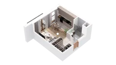 1 pokój, mieszkanie 29,77 m², piętro 1, oferta nr 2.01.E10, Ogrody Andersa IV, Gliwice, Wojska Polskiego, ul. J. Sowińskiego