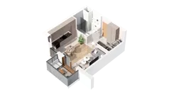 1 pokój, mieszkanie 29,77 m², piętro 1, oferta nr 2.01.E10, Ogrody Andersa IV, Gliwice, Wojska Polskiego, ul. J. Sowińskiego
