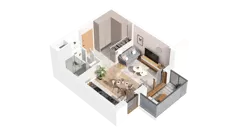 1 pokój, mieszkanie 29,77 m², piętro 1, oferta nr 2.01.E10, Ogrody Andersa IV, Gliwice, Wojska Polskiego, ul. J. Sowińskiego
