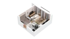 1 pokój, mieszkanie 29,77 m², piętro 1, oferta nr 2.01.E10, Ogrody Andersa IV, Gliwice, Wojska Polskiego, ul. J. Sowińskiego