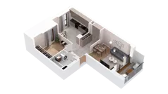 1 pokój, mieszkanie 52,17 m², piętro 3, oferta nr 2.03.B23, Ogrody Andersa IV, Gliwice, Wojska Polskiego, ul. J. Sowińskiego
