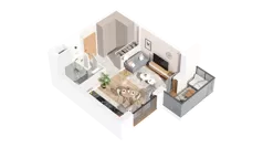 1 pokój, mieszkanie 30,00 m², piętro 4, oferta nr 2.04.E34, Ogrody Andersa IV, Gliwice, Wojska Polskiego, ul. J. Sowińskiego