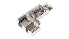 1 pokój, mieszkanie 54,50 m², parter, oferta nr 3.00.B02, Ogrody Andersa IV, Gliwice, Wojska Polskiego, ul. J. Sowińskiego
