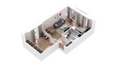 1 pokój, mieszkanie 44,70 m², parter, oferta nr 3.00.C04, Ogrody Andersa IV, Gliwice, Wojska Polskiego, ul. J. Sowińskiego