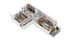 1 pokój, mieszkanie 57,96 m², piętro 1, oferta nr 3.01.B04, Ogrody Andersa IV, Gliwice, Wojska Polskiego, ul. J. Sowińskiego