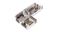 1 pokój, mieszkanie 57,96 m², piętro 1, oferta nr 3.01.B04, Ogrody Andersa IV, Gliwice, Wojska Polskiego, ul. J. Sowińskiego