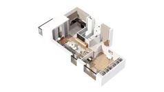 1 pokój, mieszkanie 43,11 m², piętro 1, oferta nr 3.01.C08, Ogrody Andersa IV, Gliwice, Wojska Polskiego, ul. J. Sowińskiego