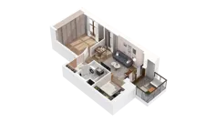 1 pokój, mieszkanie 43,11 m², piętro 1, oferta nr 3.01.C08, Ogrody Andersa IV, Gliwice, Wojska Polskiego, ul. J. Sowińskiego