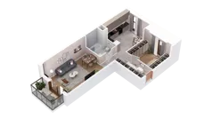 1 pokój, mieszkanie 58,35 m², piętro 2, oferta nr 3.02.C09, Ogrody Andersa IV, Gliwice, Wojska Polskiego, ul. J. Sowińskiego