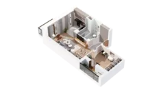 1 pokój, mieszkanie 42,16 m², piętro 2, oferta nr 3.02.C12, Ogrody Andersa IV, Gliwice, Wojska Polskiego, ul. J. Sowińskiego