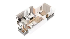 1 pokój, mieszkanie 42,16 m², piętro 2, oferta nr 3.02.C12, Ogrody Andersa IV, Gliwice, Wojska Polskiego, ul. J. Sowińskiego