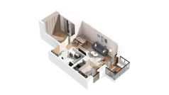 1 pokój, mieszkanie 42,16 m², piętro 2, oferta nr 3.02.C12, Ogrody Andersa IV, Gliwice, Wojska Polskiego, ul. J. Sowińskiego