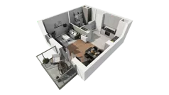 1 pokój, mieszkanie 33,84 m², piętro 2, oferta nr B11-K2-2-1, Żerniki Na Novo III, Wrocław, Żerniki, ul. Maxa Berga
