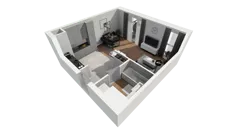 1 pokój, mieszkanie 33,84 m², piętro 2, oferta nr B11-K2-2-1, Żerniki Na Novo III, Wrocław, Żerniki, ul. Maxa Berga