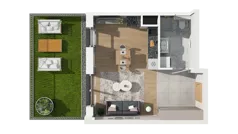 1 pokój, mieszkanie 29,52 m², piętro 2, oferta nr A1.2.11, ATAL Ruczaj, Kraków, Łagiewniki-Borek Fałęcki, Borek Fałęcki, ul. Obozowa