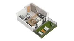 1 pokój, mieszkanie 29,52 m², piętro 2, oferta nr A1.2.11, ATAL Ruczaj, Kraków, Łagiewniki-Borek Fałęcki, Borek Fałęcki, ul. Obozowa